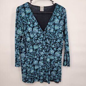 Old Navy Floral Surplice V-Neck Maternity Top Longsleeve Lightweight Large Women